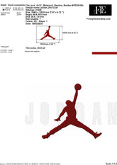 Air Jordan Basketball Silhouette Embroidery Design - Iconic Style
